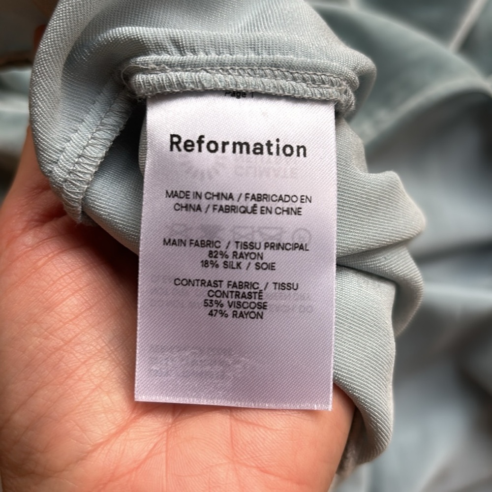 Reformation Lyza dress velvet blue, size XS - Picture 4 of 5